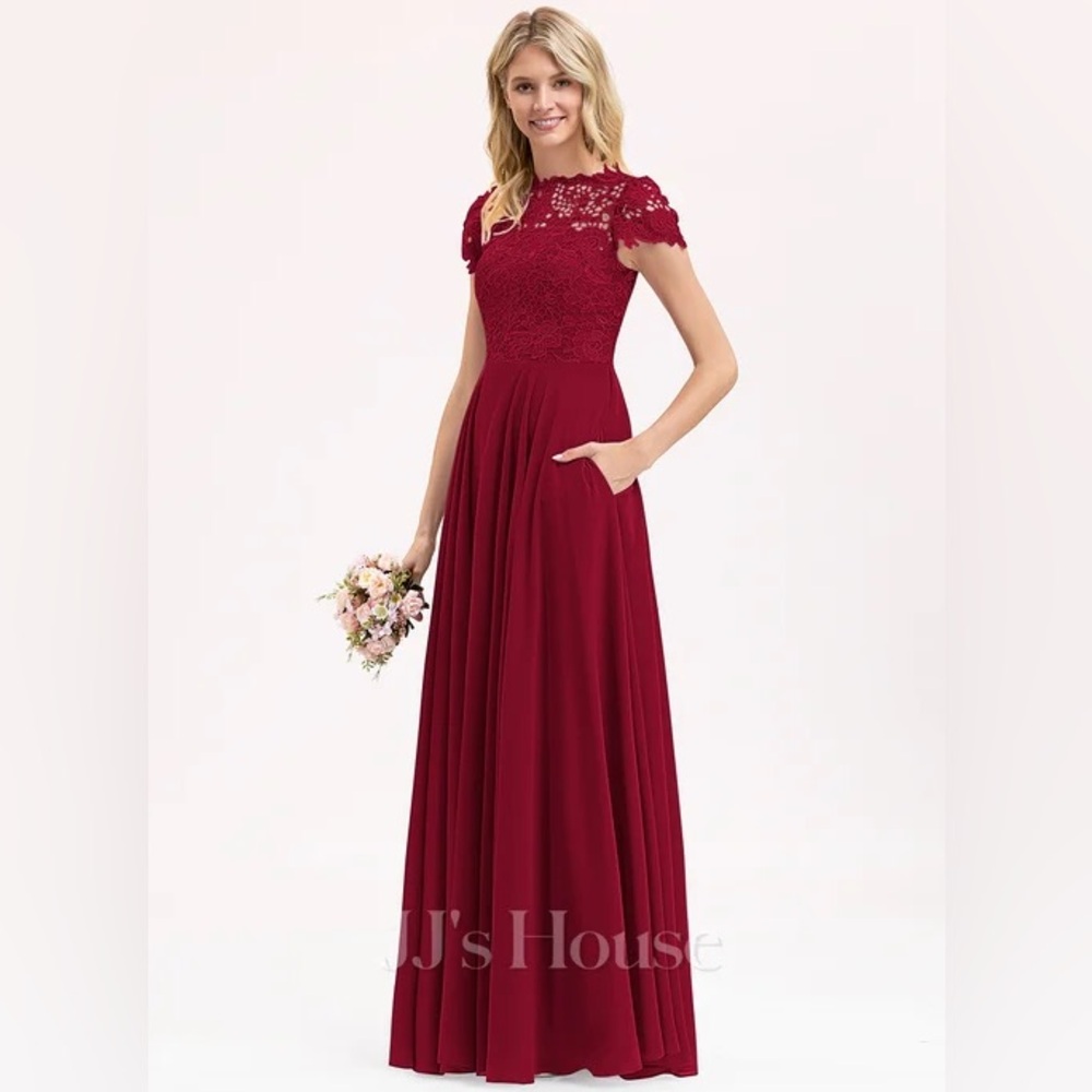 JJshouse Bridesmaid Dress Burgundy 16W - Picture 7 of 8
